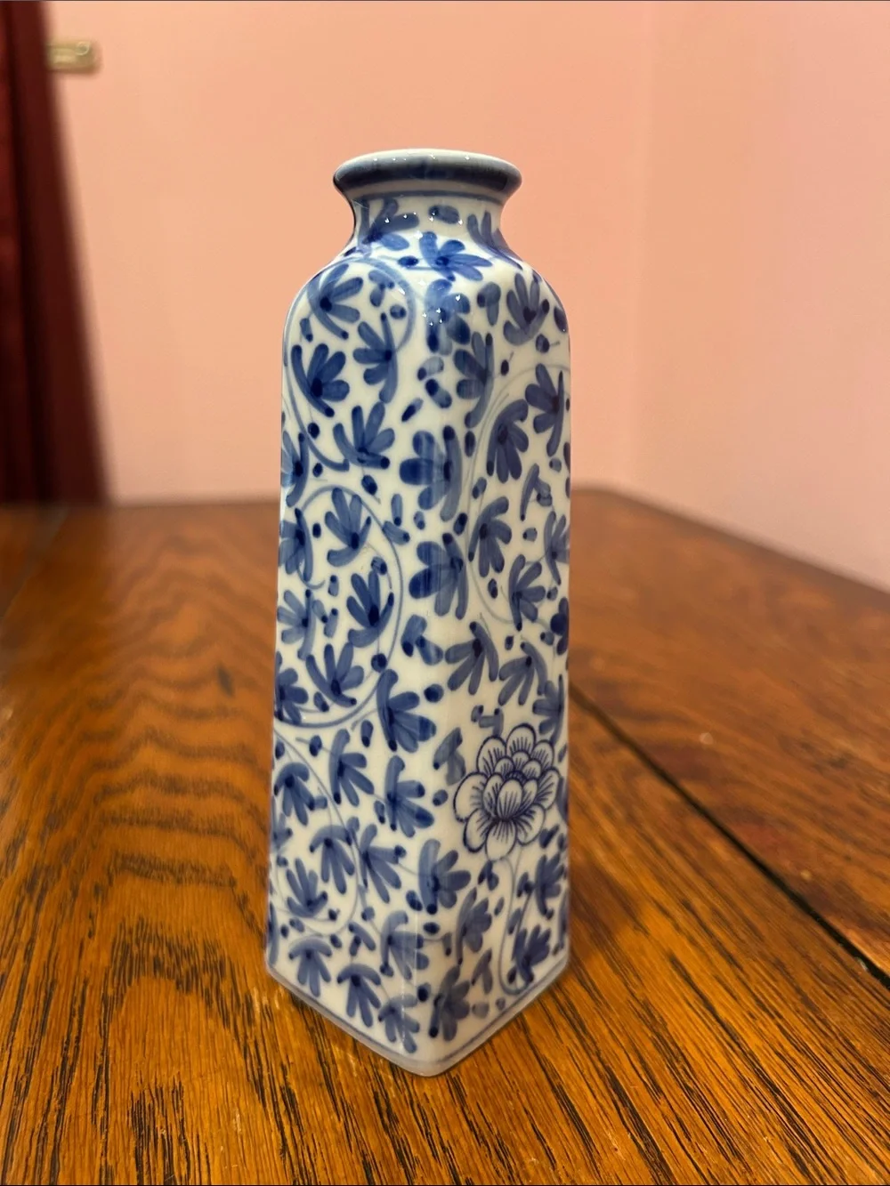 Blue and White Floral Ceramic Miniature Vase - Home Accents